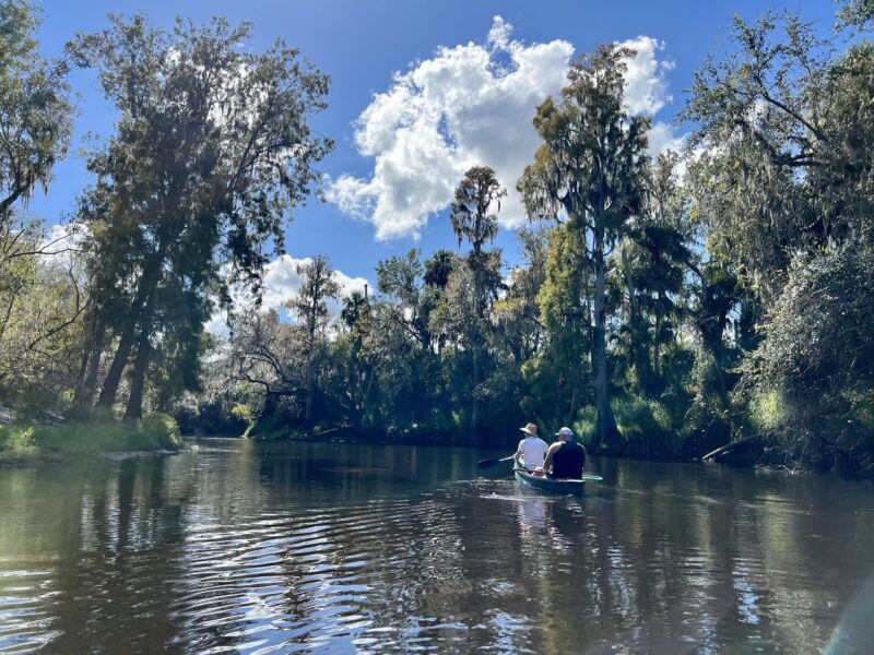 guided fossil hunting in Florida canoe tour